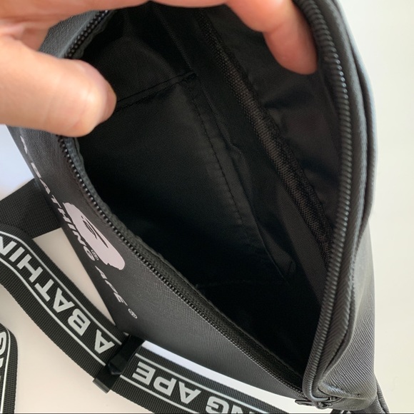 Bape Bags A Bathing Ape Black Leather Waist Bag Fanny Pack Poshmark